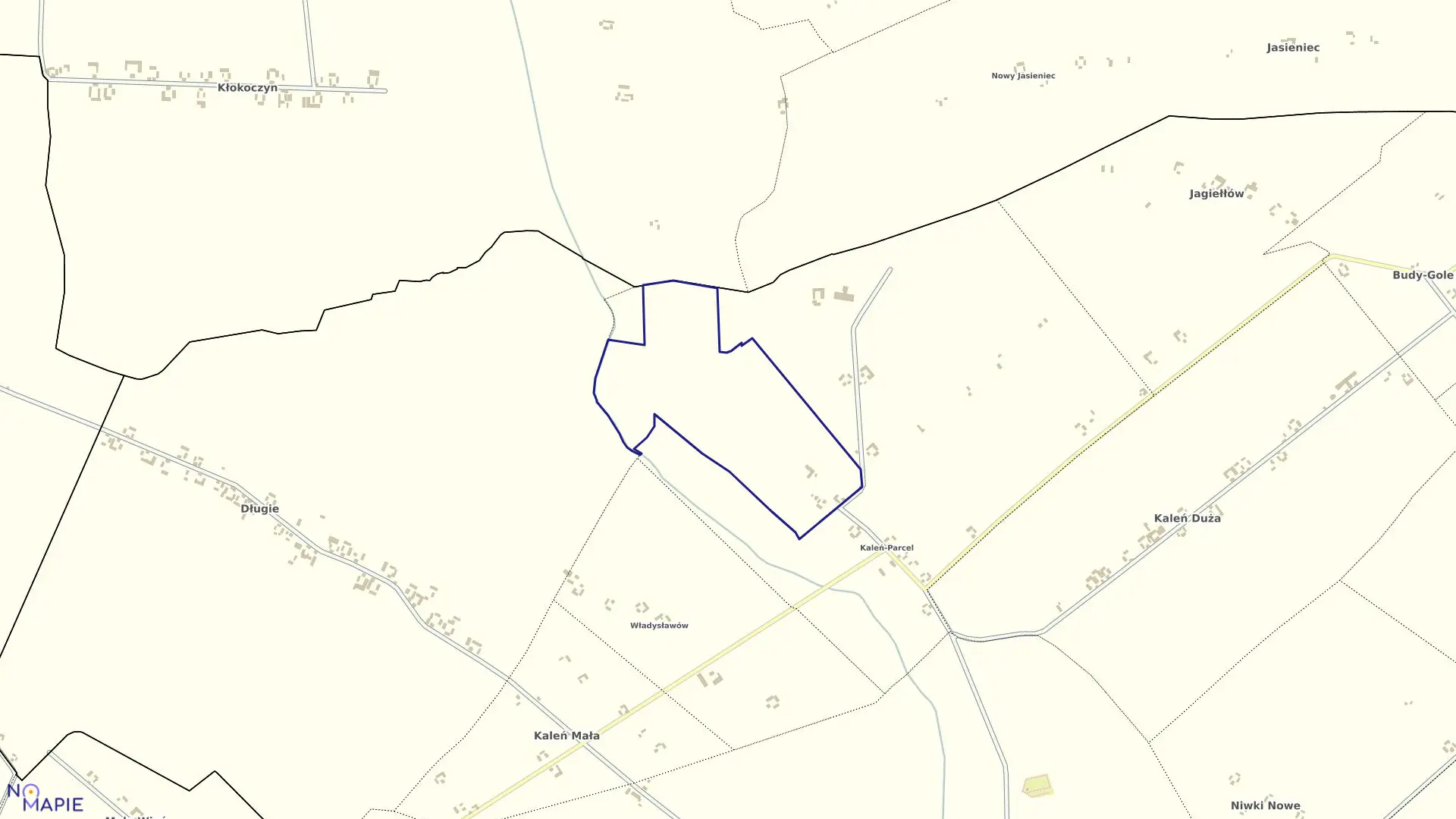 Mapa obrębu KALEŃ PARCELA w gminie Chodów